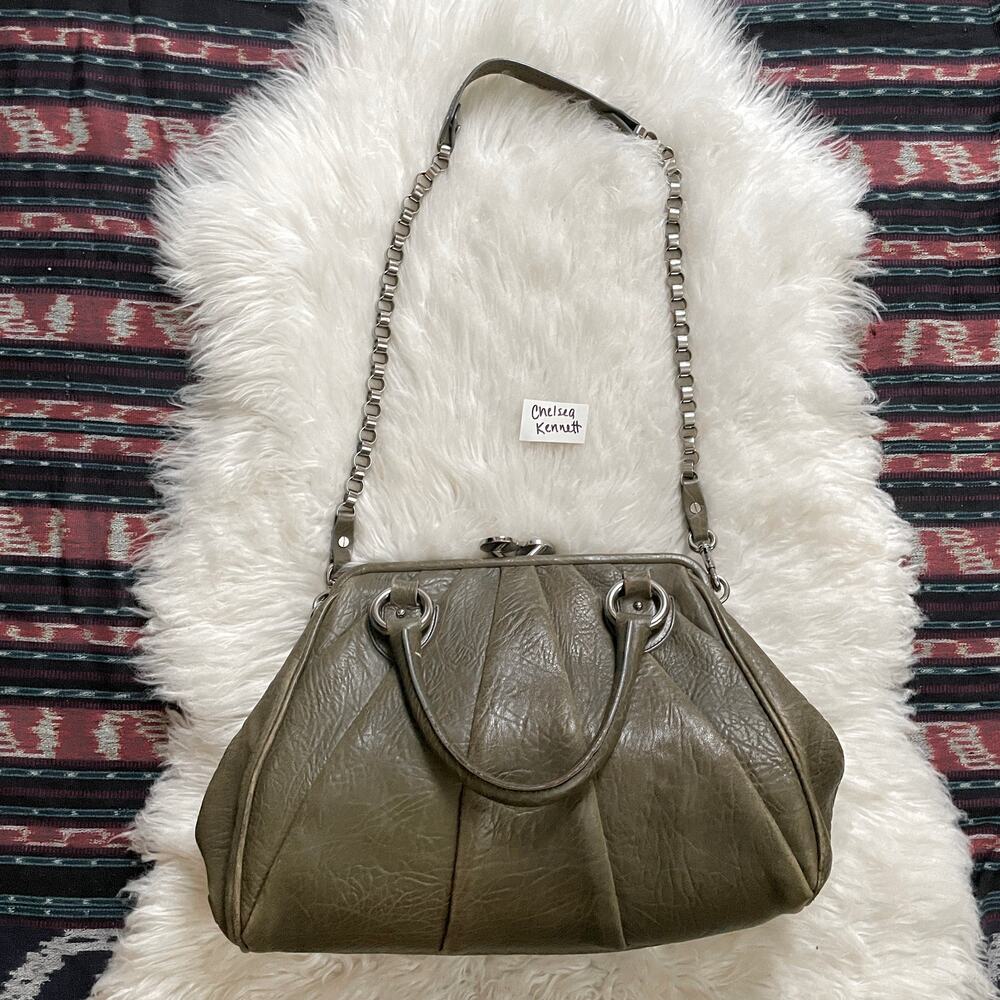 Marc Jacobs Gray Starburst Pleated Stam Shoulder Bag Kisslock Purse